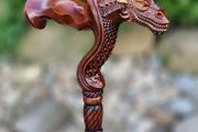 Unique Handmade Walking Stick, Dragon Handle, Never Used