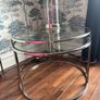 Set of 2 Glass & Chrome Nesting Tables Image 3