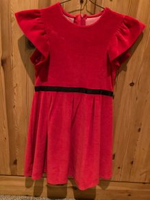 Girls red velvet dress