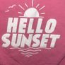 Zara- Pink Bodysuit with White 'HELLO SUNSET' Graphic with Sun & Waves Image 4