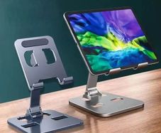 Universal Aluminum Alloy Portable Tablet Holder For iPad Adjustable Flexible Folding Lazy Desktop Live Mobile Phone Stand Mount