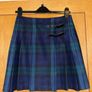 Marks and Spencer wool blend navy and green kilt skirt Image 3