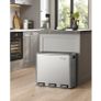 54 litres (3 x 18 L)  trash can, waste separation system, with 3 inner plastic buckets, pedal bin, trash can with foot pedal, made of fingerprint-free stainless steel, with handles (54 liters 3 x 18 L) Image 2