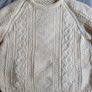 SWAP Aran Knit Jumper Cream L Image 3