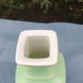 Vintage Celadon Green Glass Embossed Bottle Image 8