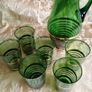 Bohemian Green and Gold Jug & Glasses set Image 9