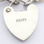 Signed Chunky Curb Chain Heart Padlock 925 Silver Bracelet Image 4
