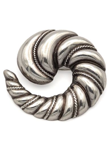 Vintage 925 Sterling Silver Swirl Brooch, Birmingham 1994