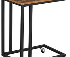 _Side Table Sofa Table Coffee Table Easy to Assemble Sturdy Living Room Table on Wheels