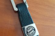 FC BAYERN MUNCHEN, leather, chrome, Key Ring. Bayern Munich FC. Football.