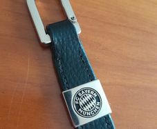 FC BAYERN MUNCHEN, leather, chrome, Key Ring. Bayern Munich FC. Football.