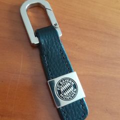 FC BAYERN MUNCHEN, leather, chrome, Key Ring. Bayern Munich FC. Football.