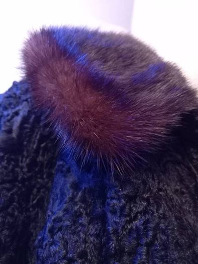 As New!! 1950s Vintage Wool Winter Astrakhan Swing Coat