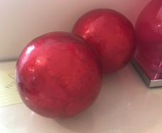 2 red decorative balls