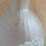 Vintage frosted glass table lamp featuring etched rose motif  height 37cm Image 4