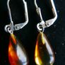 Vintage Sterling Silver Baltic Amber Dangle Earrings 1,78g Image 8