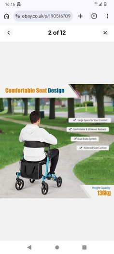 New can post Folding Aluminium Mobility Aid Rollator Walker with 4 Wheels