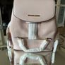Brand New Michael Kors Jet Set Medium Backpack Light Pink Leather with Gold Chain Image 4
