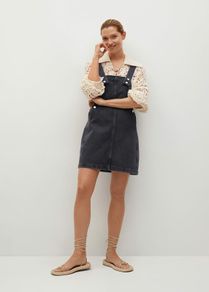 Mango Denim Pinafore Dress Size Large