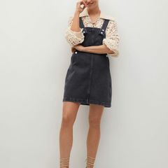 Mango Denim Pinafore Dress Size Large