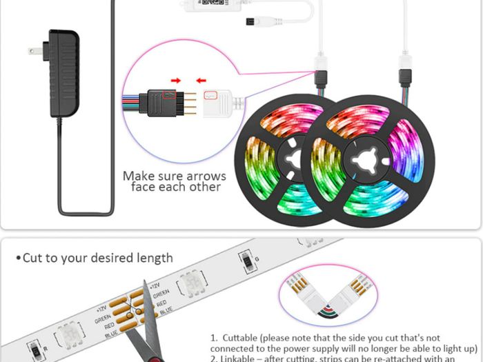 5M 300 Leds 5050SMD strip light full kit