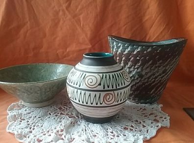 German Pottery Vase & Others