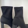 Black Elegant Ankle Boots Sz 6 / Eu 39 Satin Pull On Boots.  Jet Black.  Excellent Condition. Image 8