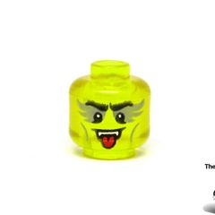 LEGO Vampire Guitarist 43115 The Boombox Vidiyo Minifigure Head This is A Error Prototype Test Print Printed On The Wrong Colour Head Trans Green Head Rare And Hard To Find