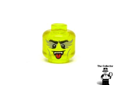 LEGO Vampire Guitarist 43115 The Boombox Vidiyo Minifigure Head This is A Error Prototype Test Print Printed On The Wrong Colour Head Trans Green Head Rare And Hard To Find