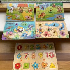 Wooden Puzzles bundle x 5.