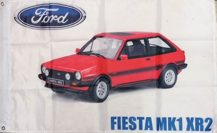 Ford Fiesta MK1 XR2 Red flag. 3ft x 2ft.