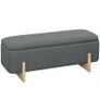 Storage stool with storage, bench with foam padding, linen-look, 111 x 44 x 44.5 cm, Dark gray Image 6
