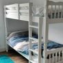 single wooden bunk bed. White Image 4