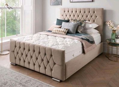 Double & King Size Bed Frame With Mattress Opt