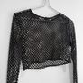 New Boohoo Black Fishnet 2-Piece Festival Set Image 3