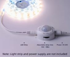 1pc DC5V-24V Night Motion Sensor Adjustable PIR Switch Infrared Detector Adjustable Timer Delay Switch for Lighting