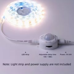 1pc DC5V-24V Night Motion Sensor Adjustable PIR Switch Infrared Detector Adjustable Timer Delay Switch for Lighting