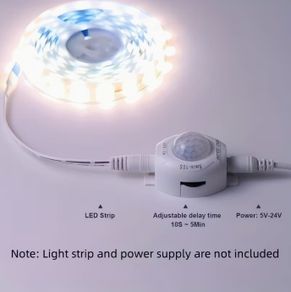1pc DC5V-24V Night Motion Sensor Adjustable PIR Switch Infrared Detector Adjustable Timer Delay Switch for Lighting