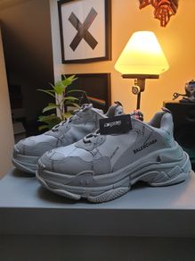 Balenciaga Triple S - Faux Leather Grey - NEW
