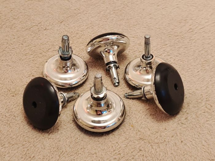 6 x Mushroom Bell Fixed Stationary Castors Casters Glides Gliders Bun Feet Bed Sofa Chair Legs
