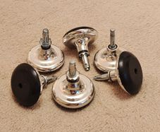 6 x Mushroom Bell Fixed Stationary Castors Casters Glides Gliders Bun Feet Bed Sofa Chair Legs