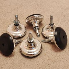 6 x Mushroom Bell Fixed Stationary Castors Casters Glides Gliders Bun Feet Bed Sofa Chair Legs