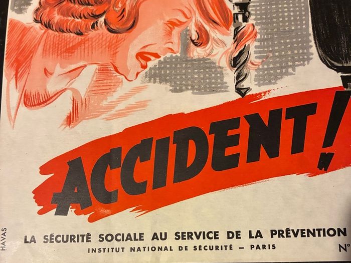 Original 1950's French Industrial Safety Poster