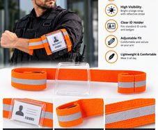 High Visibility Security Armband with Horizontal ID Holder