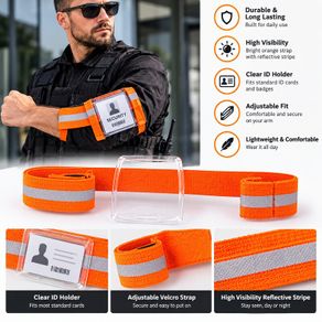 High Visibility Security Armband with Horizontal ID Holder