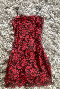 Red/Black lace dress
