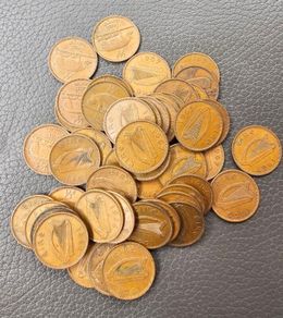 Ireland 1940s to 1960 Mixed Date 1/2 Half Penny Coin Lot Over 50 Coins
