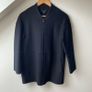 COS 100% Boiled Wool Cocoon Zip Jacket Coat - Black Image 2