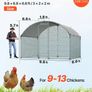 Large Metal Chicken Coop 3 x 2 x 2 m Walk-in Chicken Run House Cage, Doom Roof Hen House Enclosure with Cover and Security Lock, Image 2