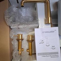 Half price crosswater 3th deck mounted brushed brass
